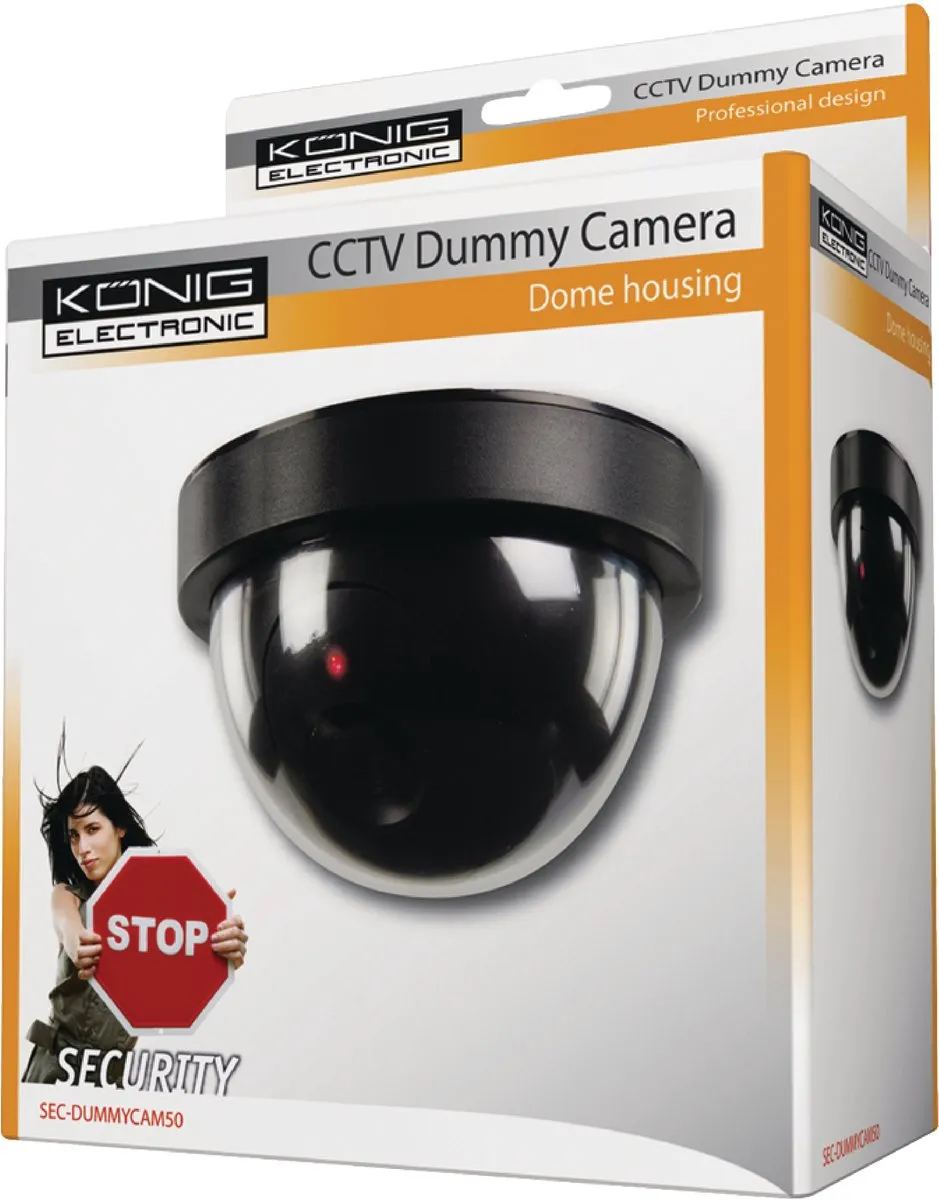Konig SEC-DUMMYCAM50 CCTV Dummy Domecamera - Zwart