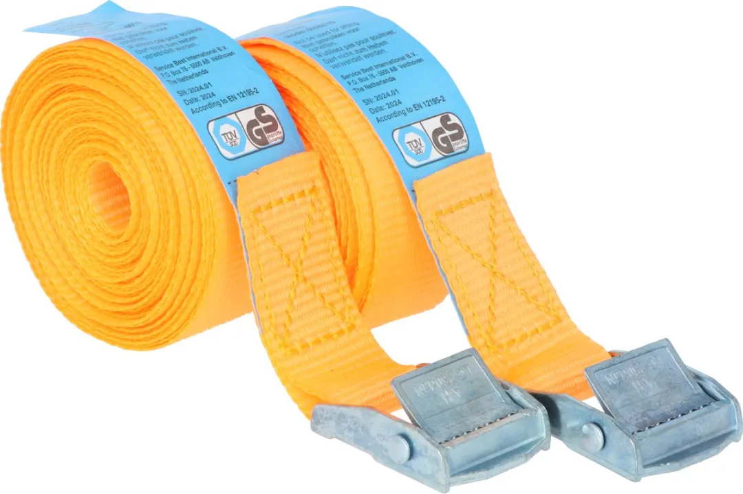 Carpoint Spanbanden 4,5m 25mm - 250kg - 2 Stuks - Oranje