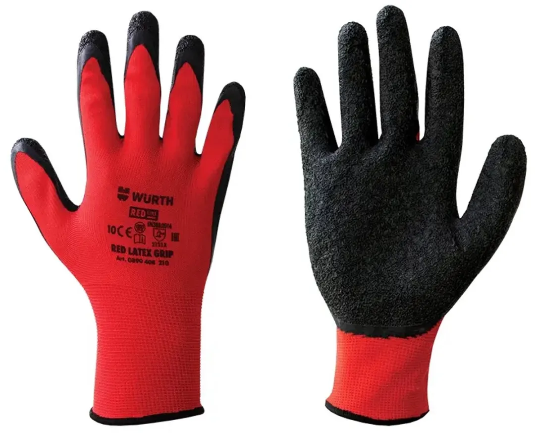 Würth Monteurshandschoenen Red Latex