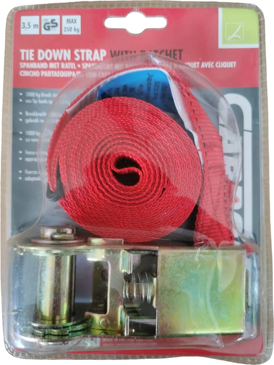 Carpoint Bagagebinder 350kg Rood - 3,5m
