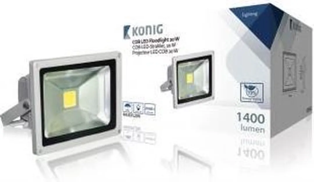 König  KNLEDFL20W COB LED Bouwlamp 20W 1400Lumen