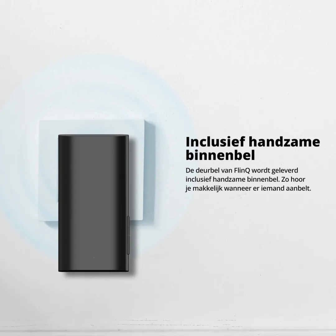 FlinQ Slimme Deurbel - Deurbel Draadloos - Deurbel met Camera - Incl Gong - 1080P HD - Zwart