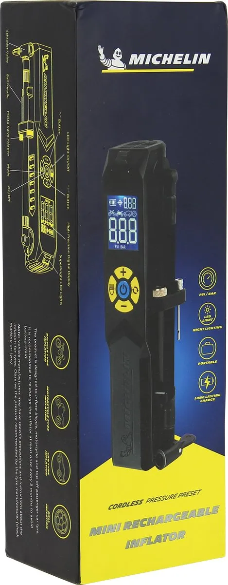Michelin Mini Draadloze Compressor 10 bar - 8 l/min