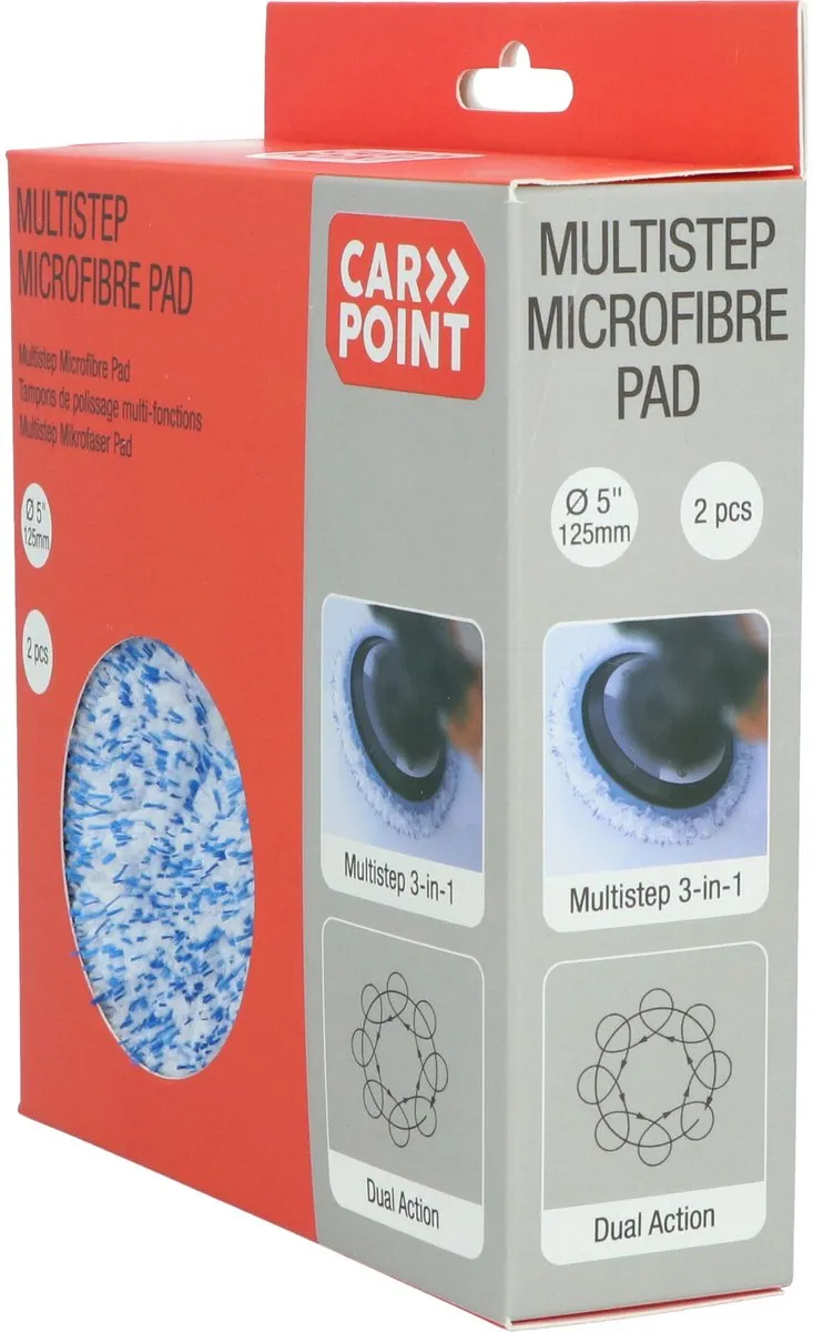 Carpoint Multistep Microvezel Pads 125mm - 2 Stuks
