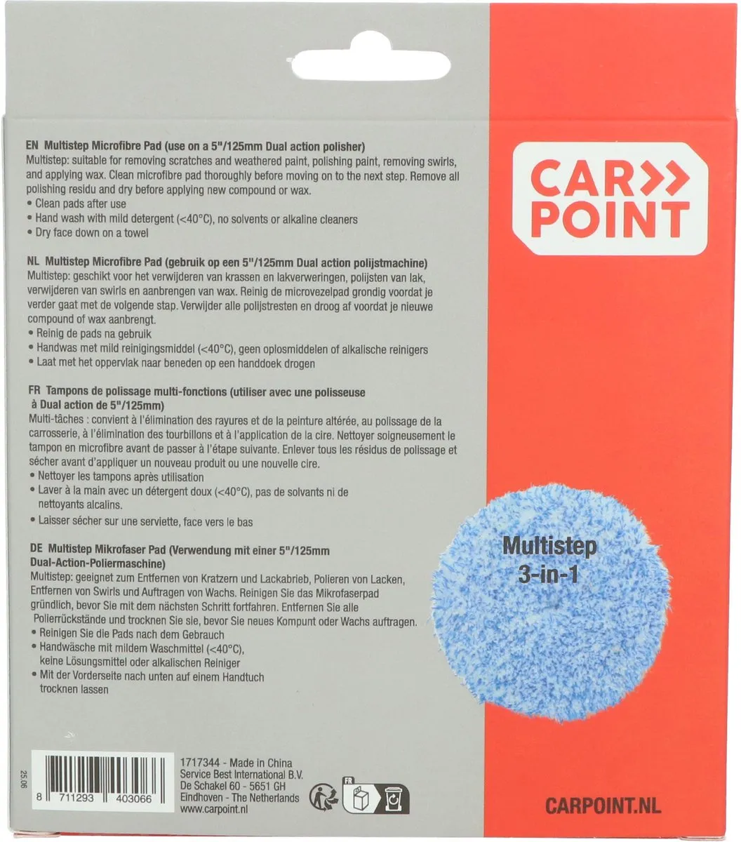 Carpoint Multistep Microvezel Pads 125mm - 2 Stuks