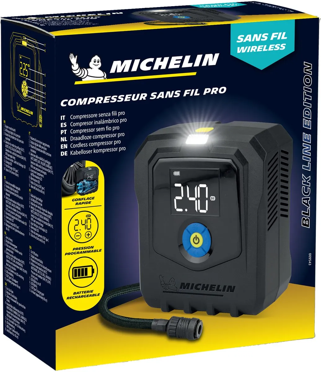 Michelin MIC095430 Elektrische Bandenpomp - Draadloos - 10 bar - 2500mAh