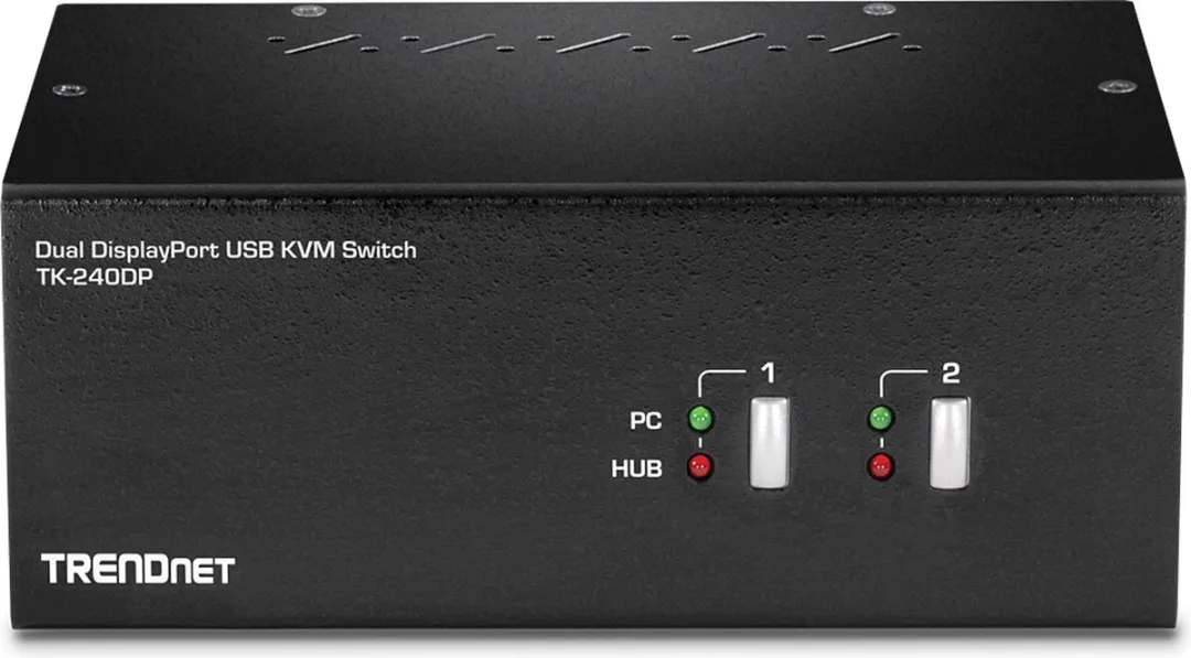 Trendnet TK-240DP KVM-switch - 2x USB 2.0 - Zwart