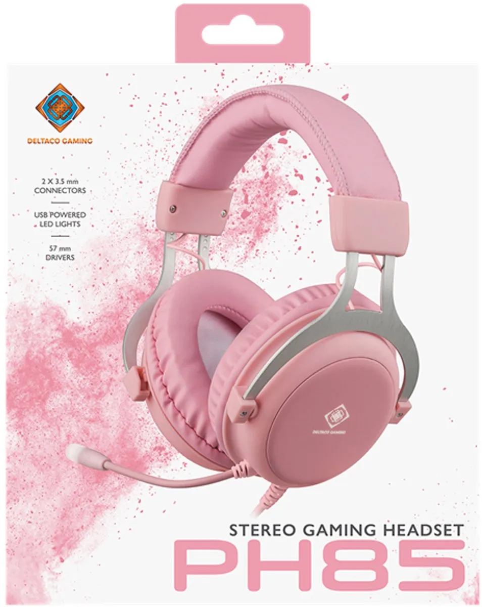 Deltaco PH85 GAM-030-P Gaming Headset - Roze