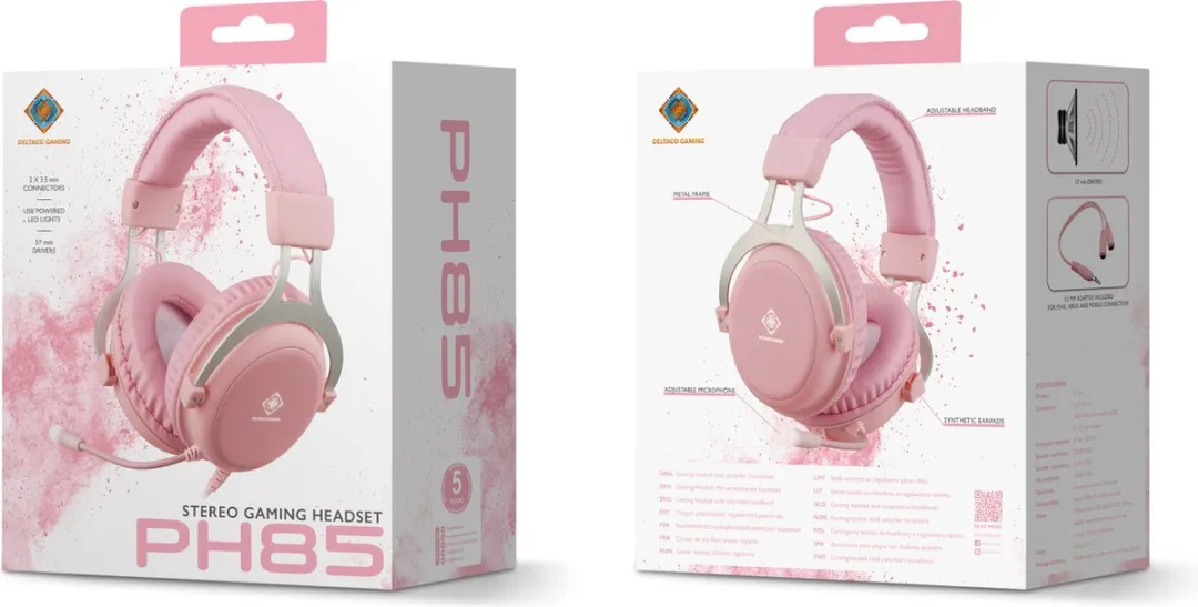 Deltaco PH85 GAM-030-P Gaming Headset - Roze