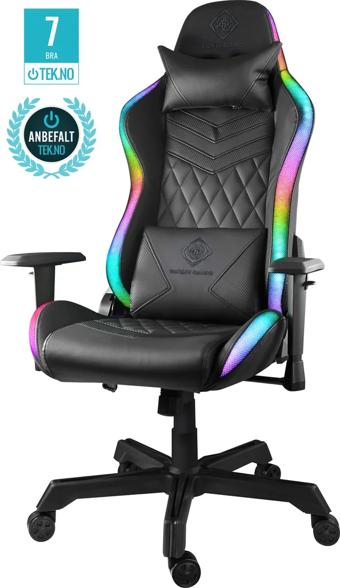 Deltaco DC410 Gamestoel GAM-080 - RGB - Zwart