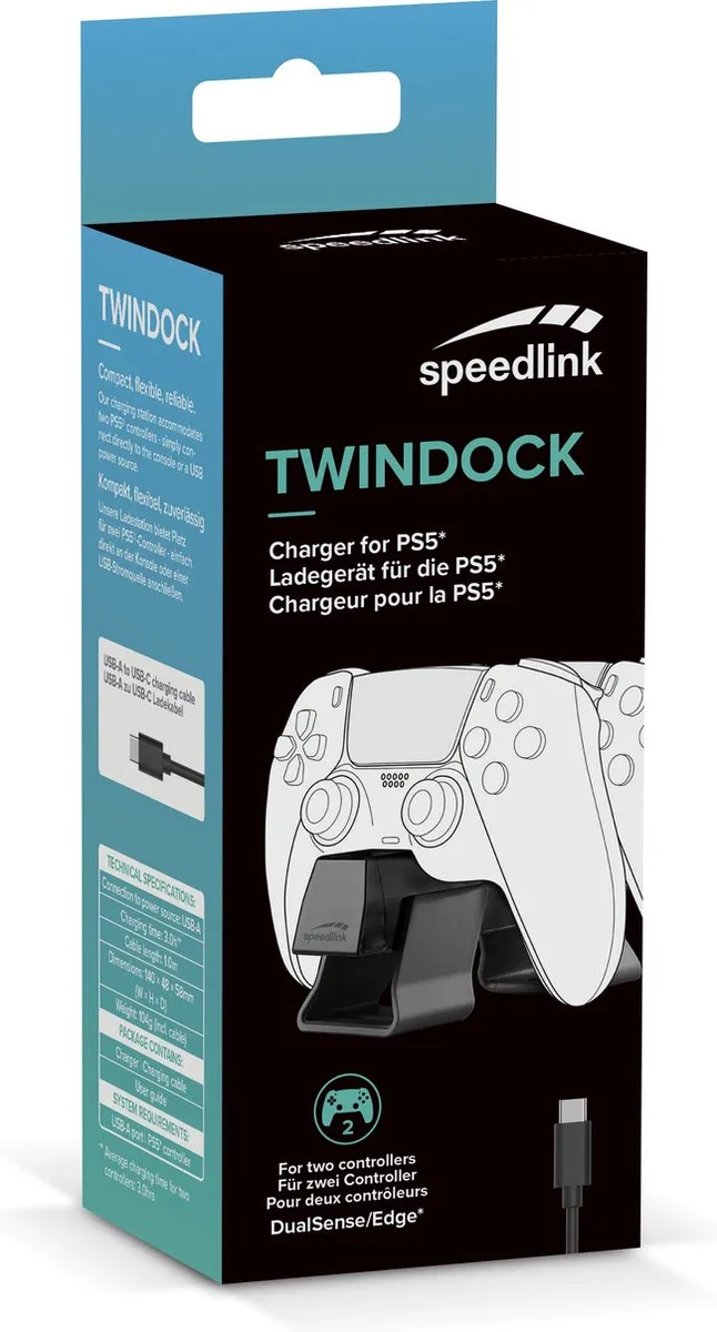 Speedlink TWINDOCK SL-460002-BK Oplaadstation PS5 - Zwart