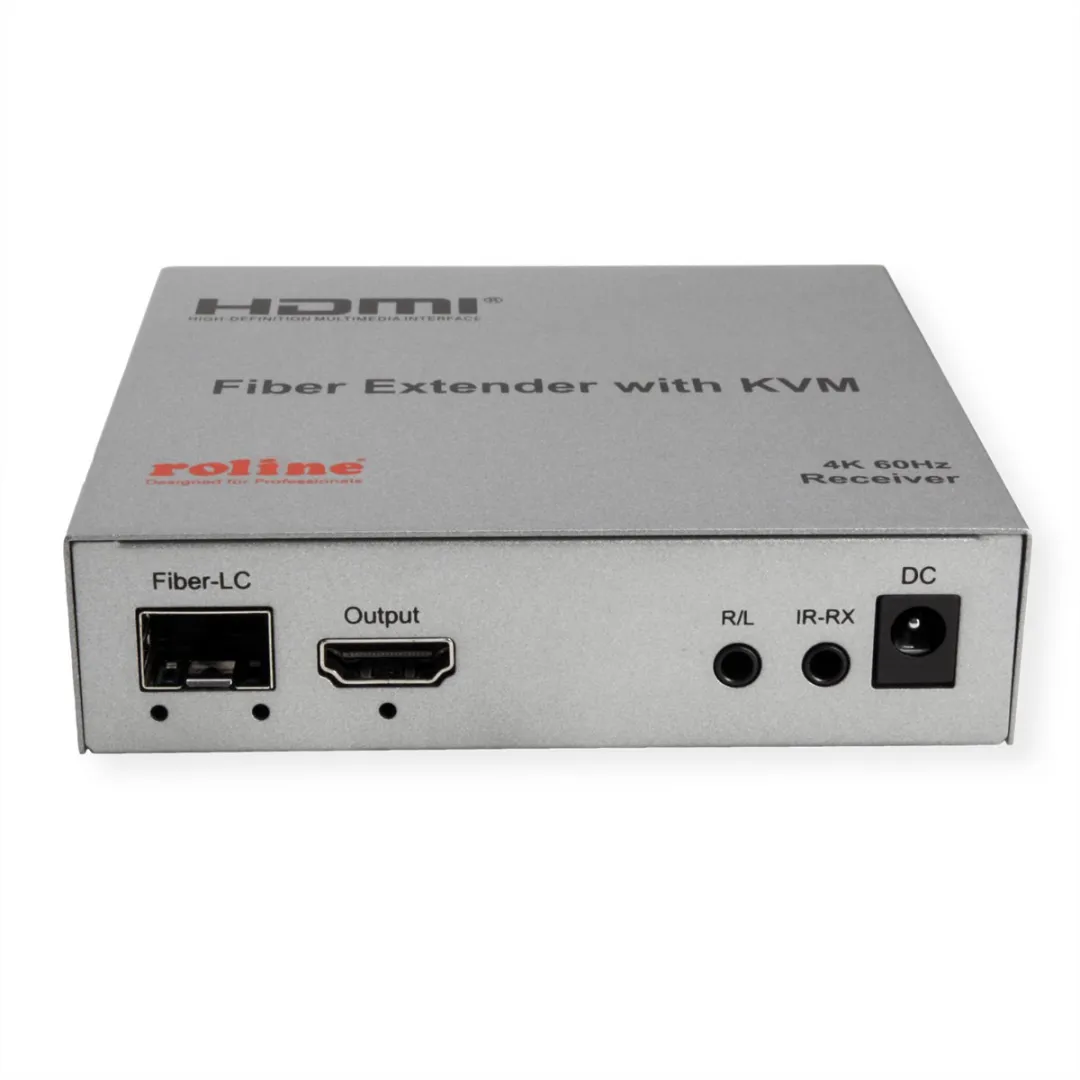 Roline KVM Glasvezel Verlenger HDMI 4K - 2x USB 2.0 - 20 km