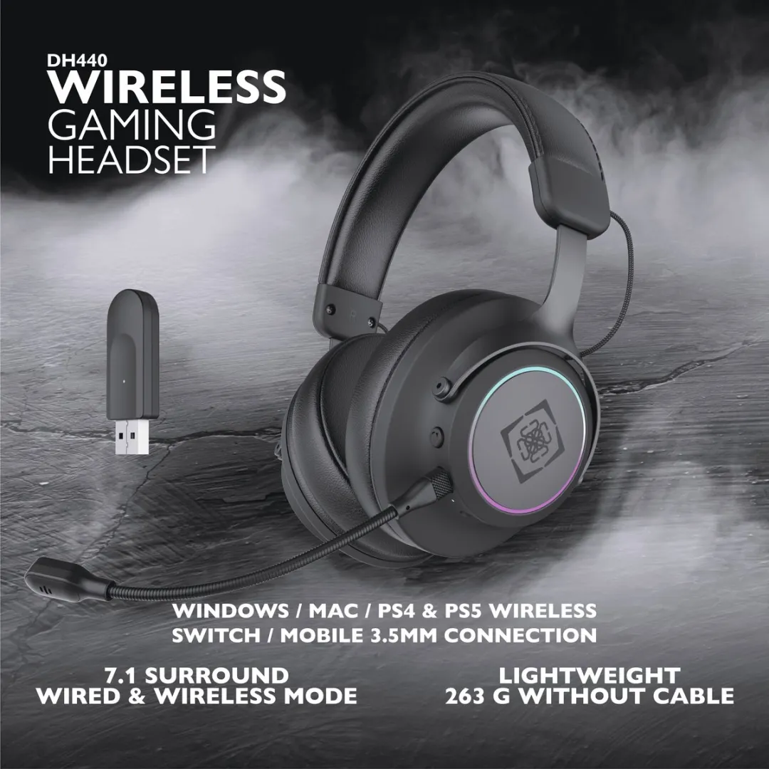 Deltaco DH440 Draadloze USB Gaming Headset 7.1 - Zwart