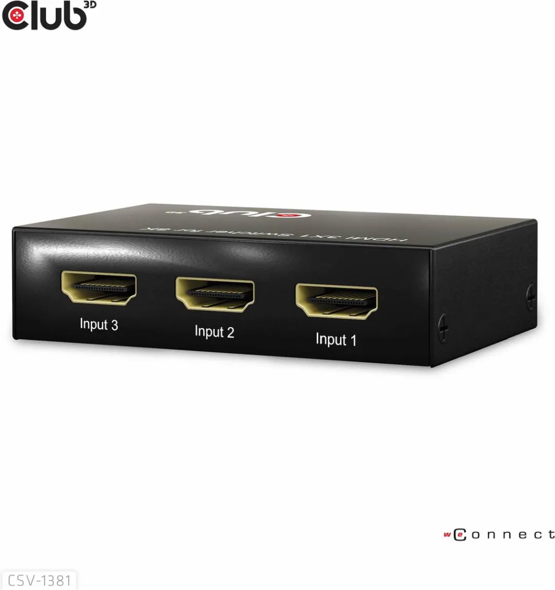 Club3D CSV-1381 HDMI Switch 3x1 - 8K60Hz/4K120Hz