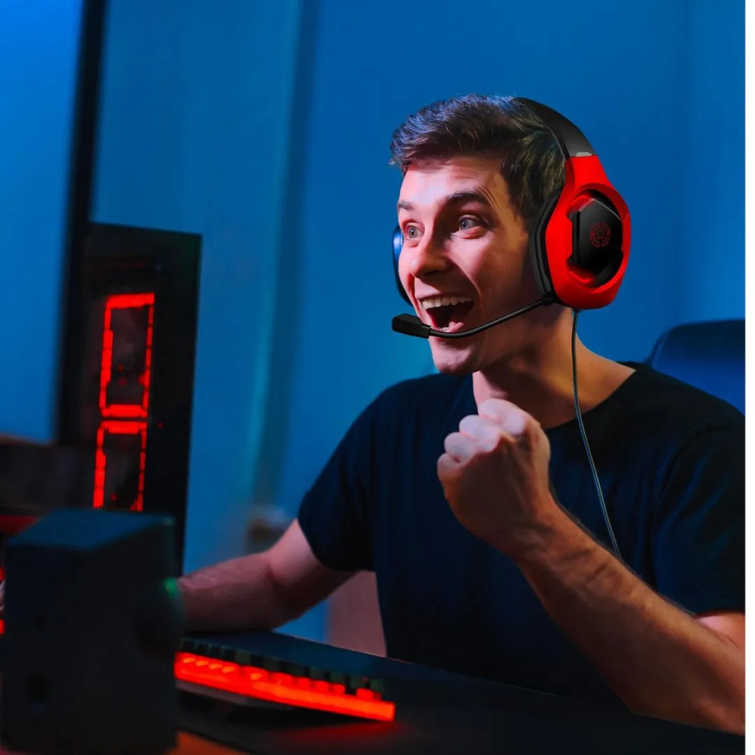 Celly CyberBeat Gaming Headset CYBERBEATBK - Rood/Zwart