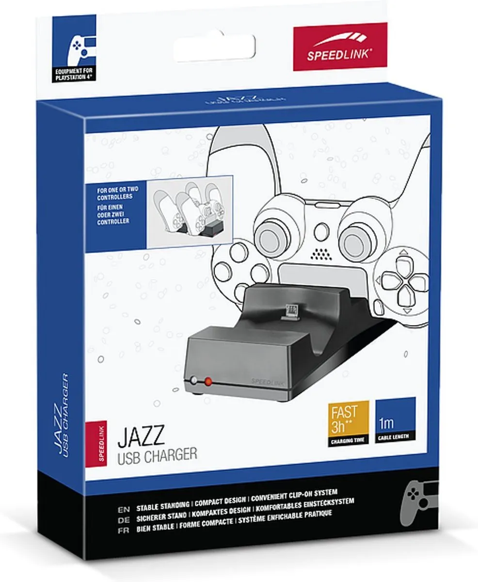Speedlink JAZZ SL-450000-BK USB Oplaadstation - PS4 DualShock 4 - Zwart