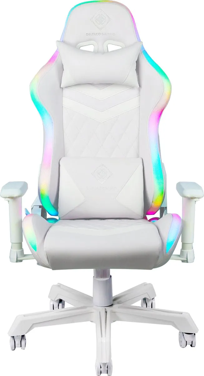 Deltaco WCH90 Gamestoel GAM-080-W - RGB - Wit