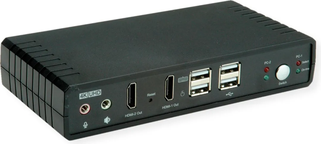 Roline KVM Audioswitch Dual Head HDMI 4K60 - 2 PC