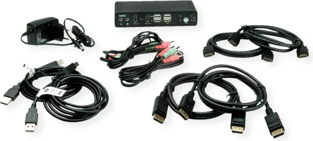 Roline KVM Audioswitch Dual Head HDMI 4K60 - 2 PC