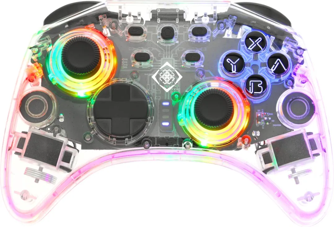 Deltaco GAM-149-T Draadloze Pro Controller - RGB - Geschikt voor Nintendo Switch/PC/Android/iOS - Transparant