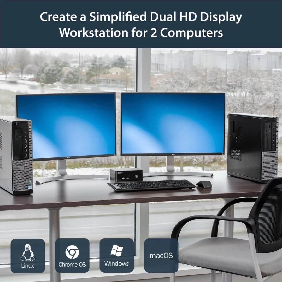 Startech SV231DPDDUA KVM-switch 2 Poorten DisplayPort USB