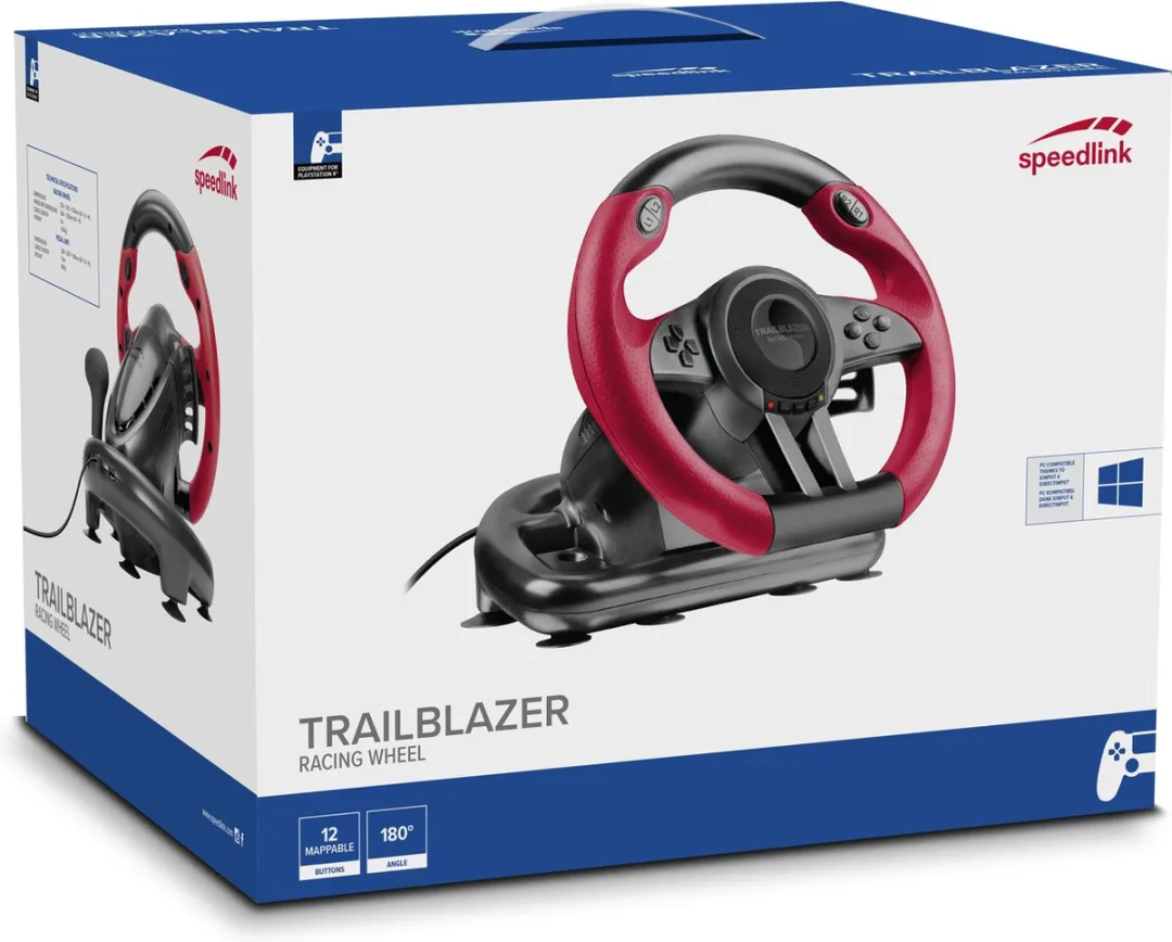 Speedlink Trailblazer Race Stuur Pedalen - Zwart