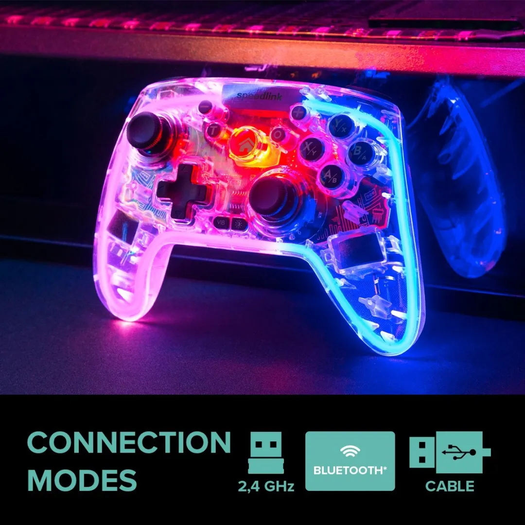 Speedlink RAIT NX SL-650115-CR Draadloze Gaming Controller - Transparant