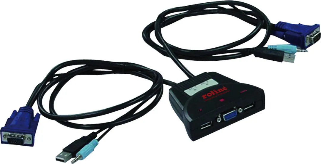 Roline Star KVM Switch VGA USB Audio - 2 Poorten