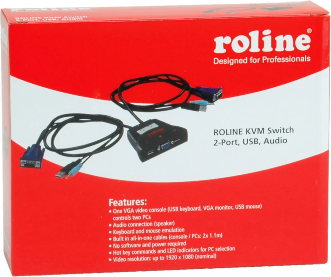 Roline Star KVM Switch VGA USB Audio - 2 Poorten - afbeelding 6 van 6