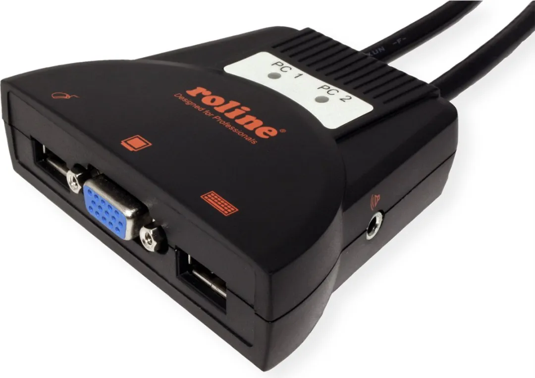 Roline Star KVM Switch VGA USB Audio - 2 Poorten