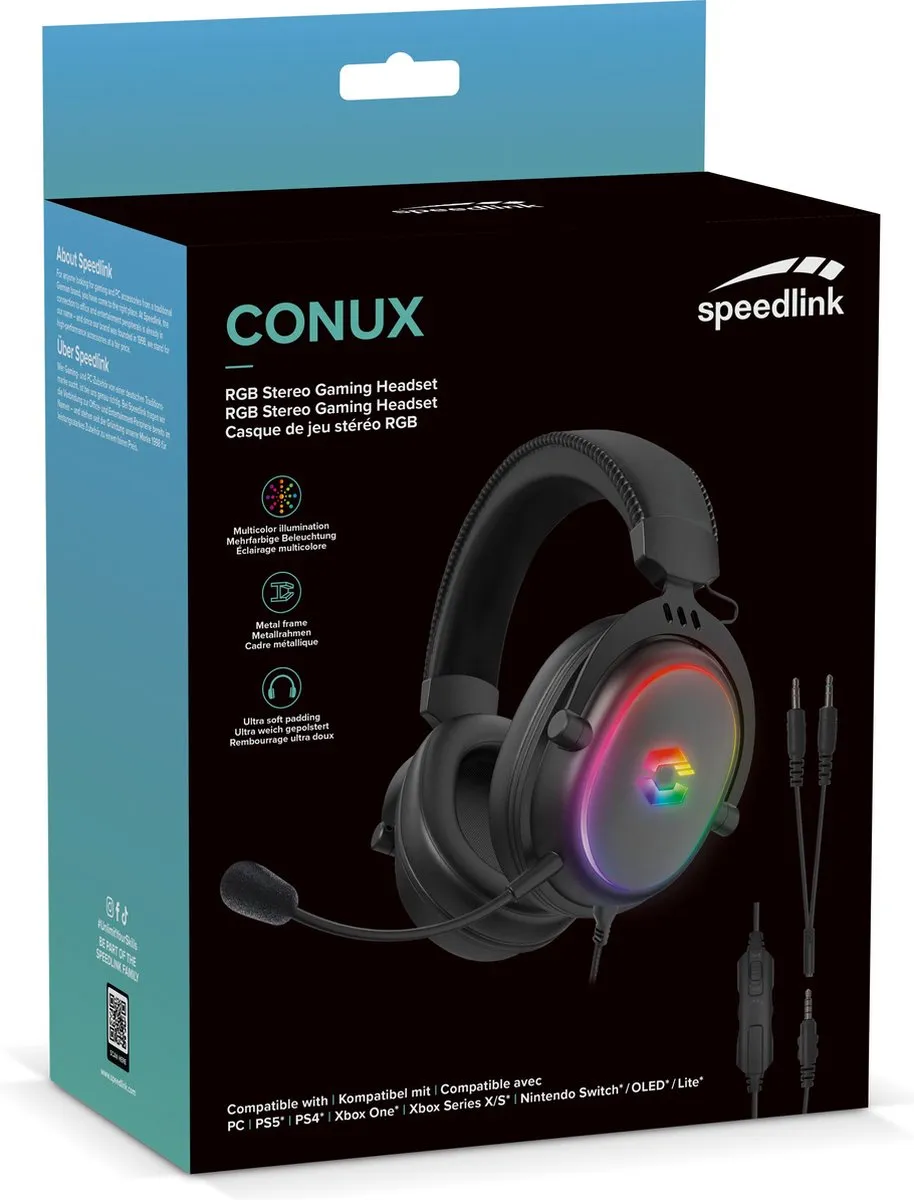 Speedlink CONUX SL-860017-BK Gaming Headset - RGB - 50mm