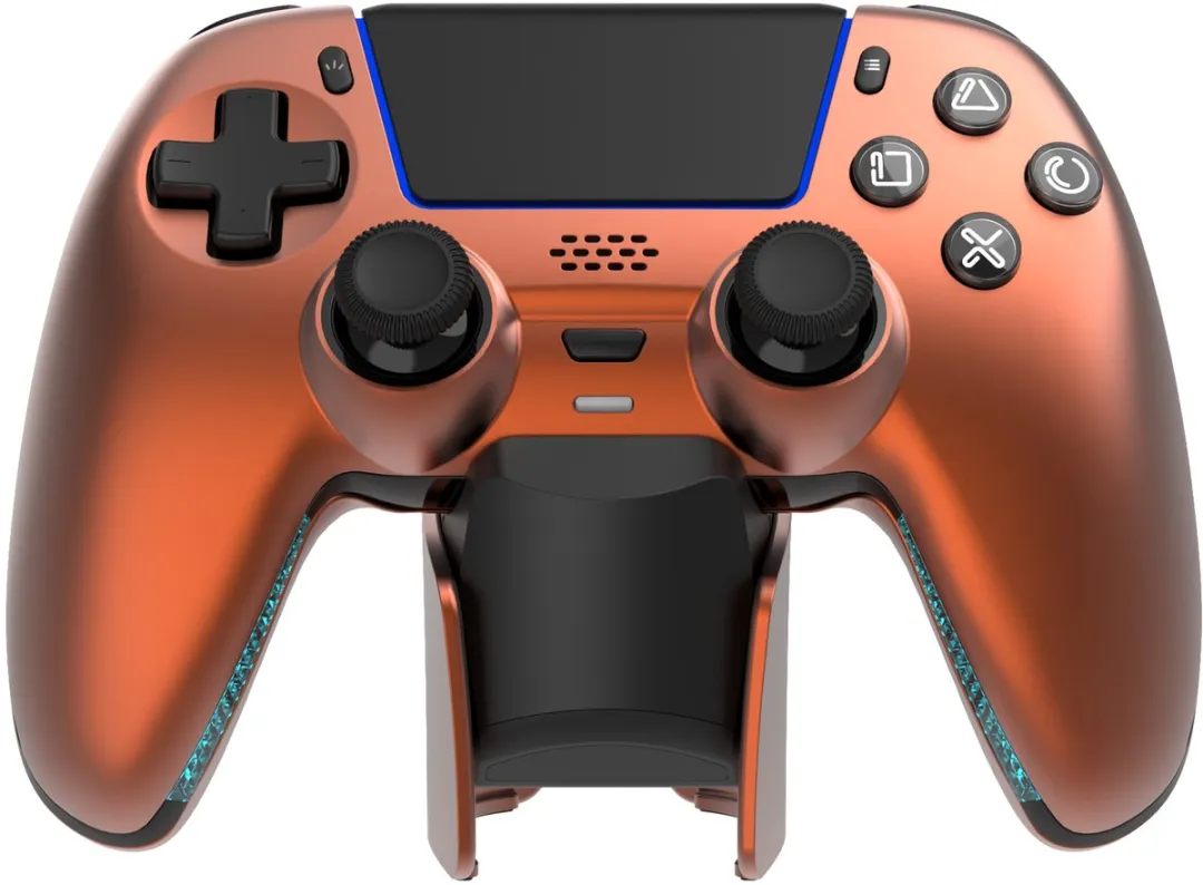 Deltaco Gaming Draadloze Pro Controller + Oplaadstation - Hall-Effect - Oranje/Koper - PS5/PC/Mobile