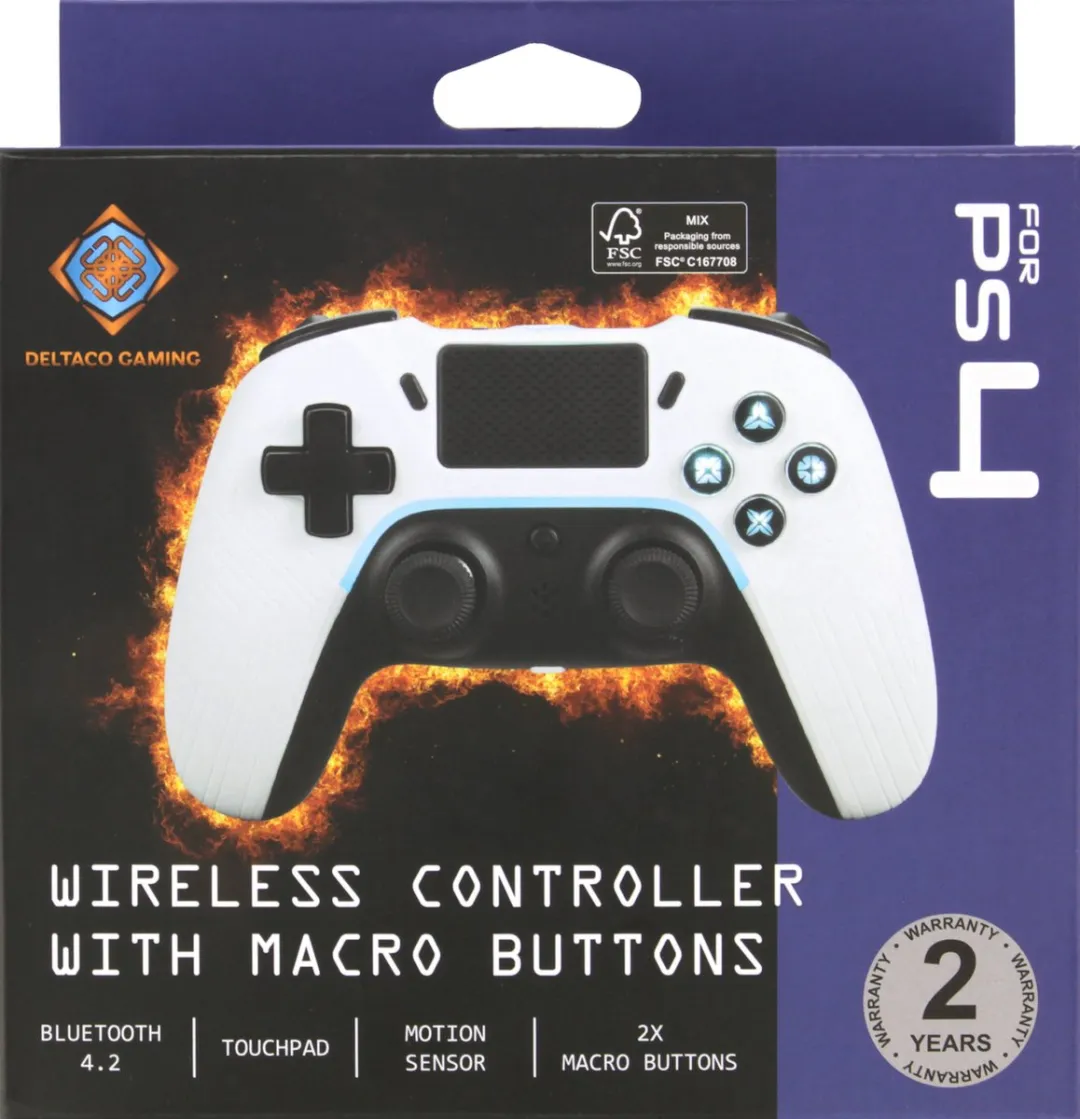 Deltaco GAM-139-W Draadloze Controller PS4 - Wit - afbeelding 6 van 6