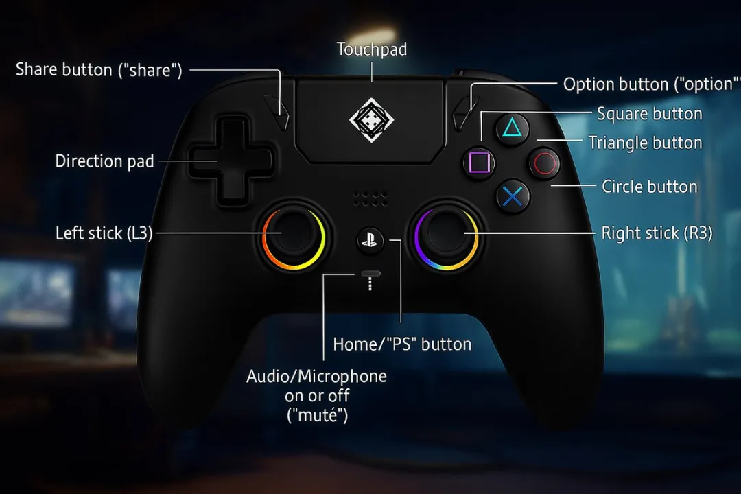 Deltaco Gaming PS5 Pro Draadloze Controller - Hall Effect - Macroknoppen - RGB - PS5/PC/Android/iOS