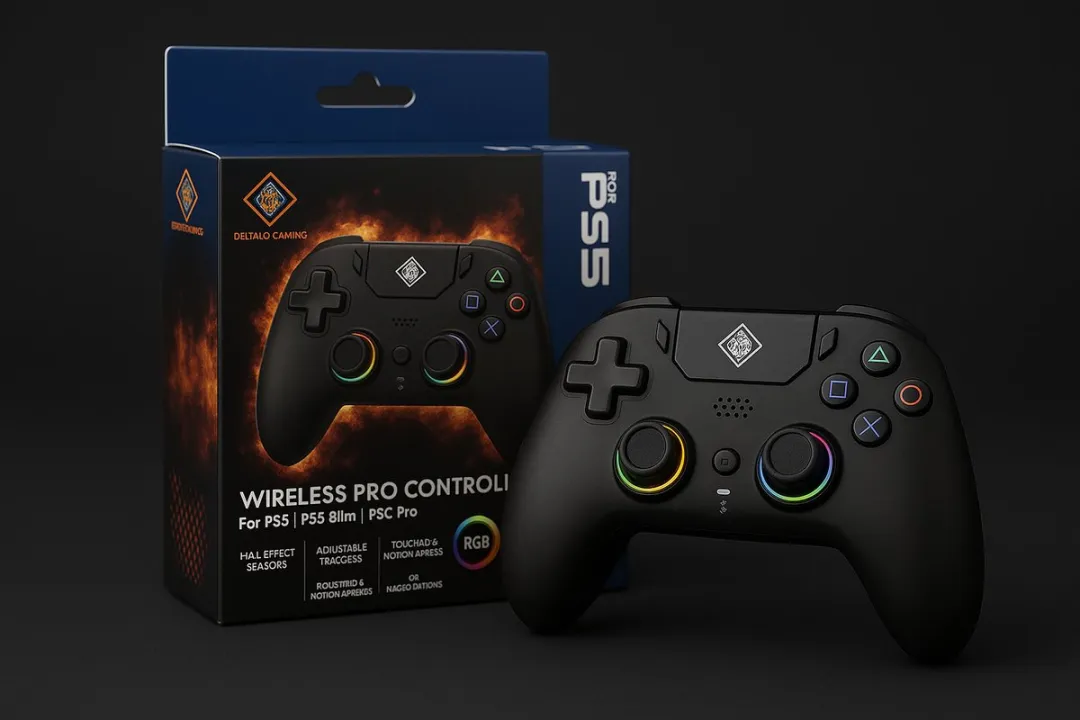 Deltaco Gaming PS5 Pro Draadloze Controller - Hall Effect - Macroknoppen - RGB - PS5/PC/Android/iOS