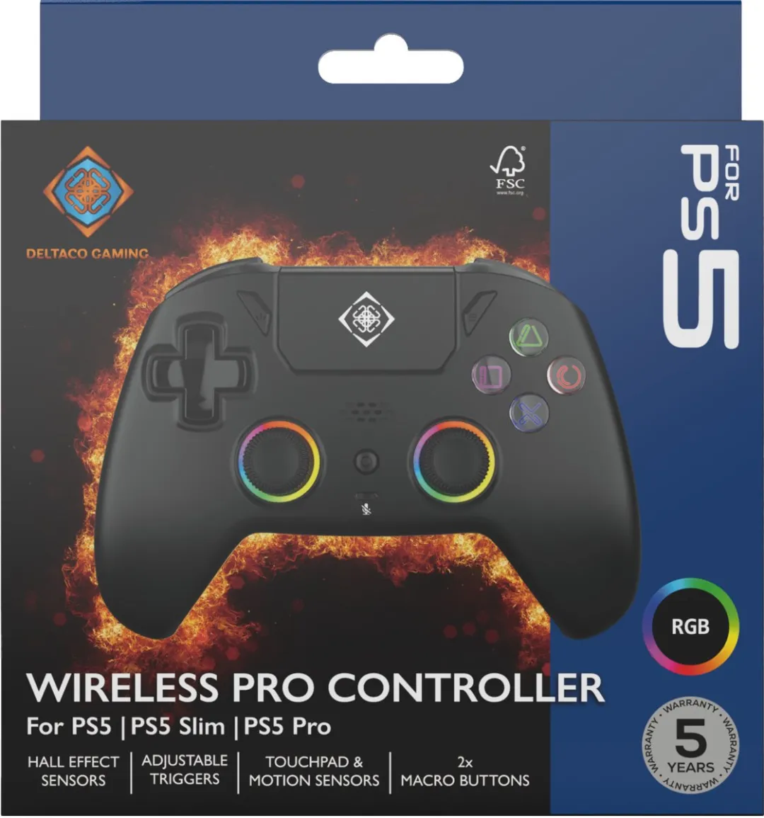 Deltaco Gaming PS5 Pro Controller 4222414 - Zwart - afbeelding 6 van 6