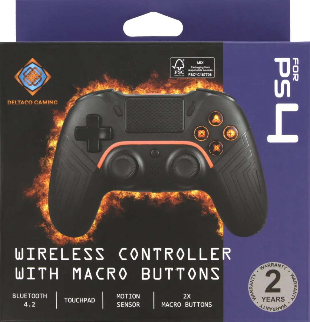 Deltaco GAM-139 Draadloze Controller PS4 - 600mAh - Zwart - afbeelding 6 van 6