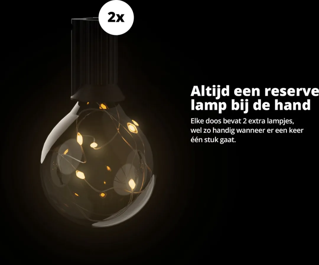 FlinQ Solar Lichtslinger - Lichtsnoer buiten - Lichtsnoer - Zonne-energie - Zwart