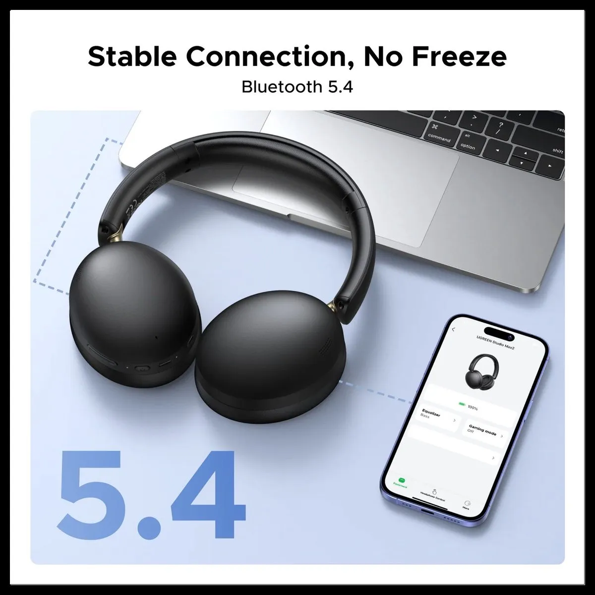 UGREEN Studio Max2 Draadloze Koptelefoon - Noise Cancelling - 80 uur - Zwart
