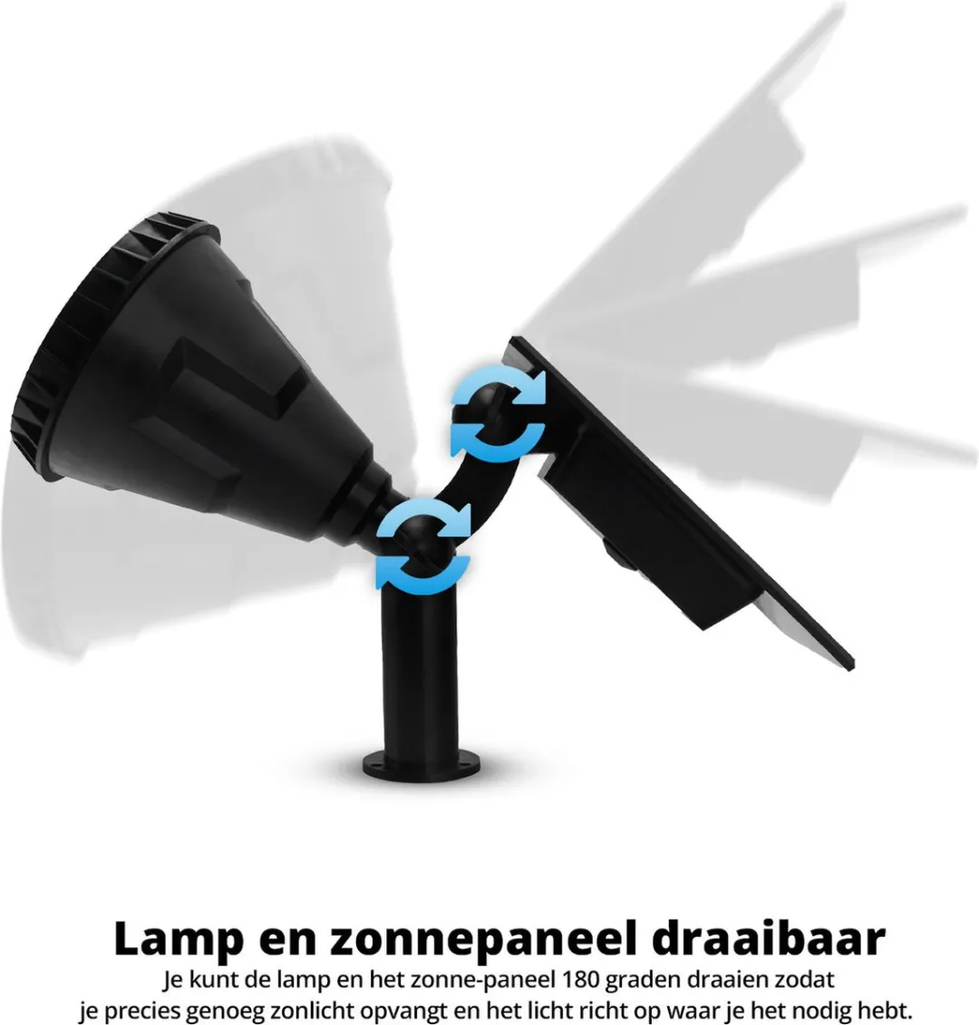 FlinQ Smart Outdoor Solar Grondspot RGB/Wit - 1W - Zwart - afbeelding 6 van 6