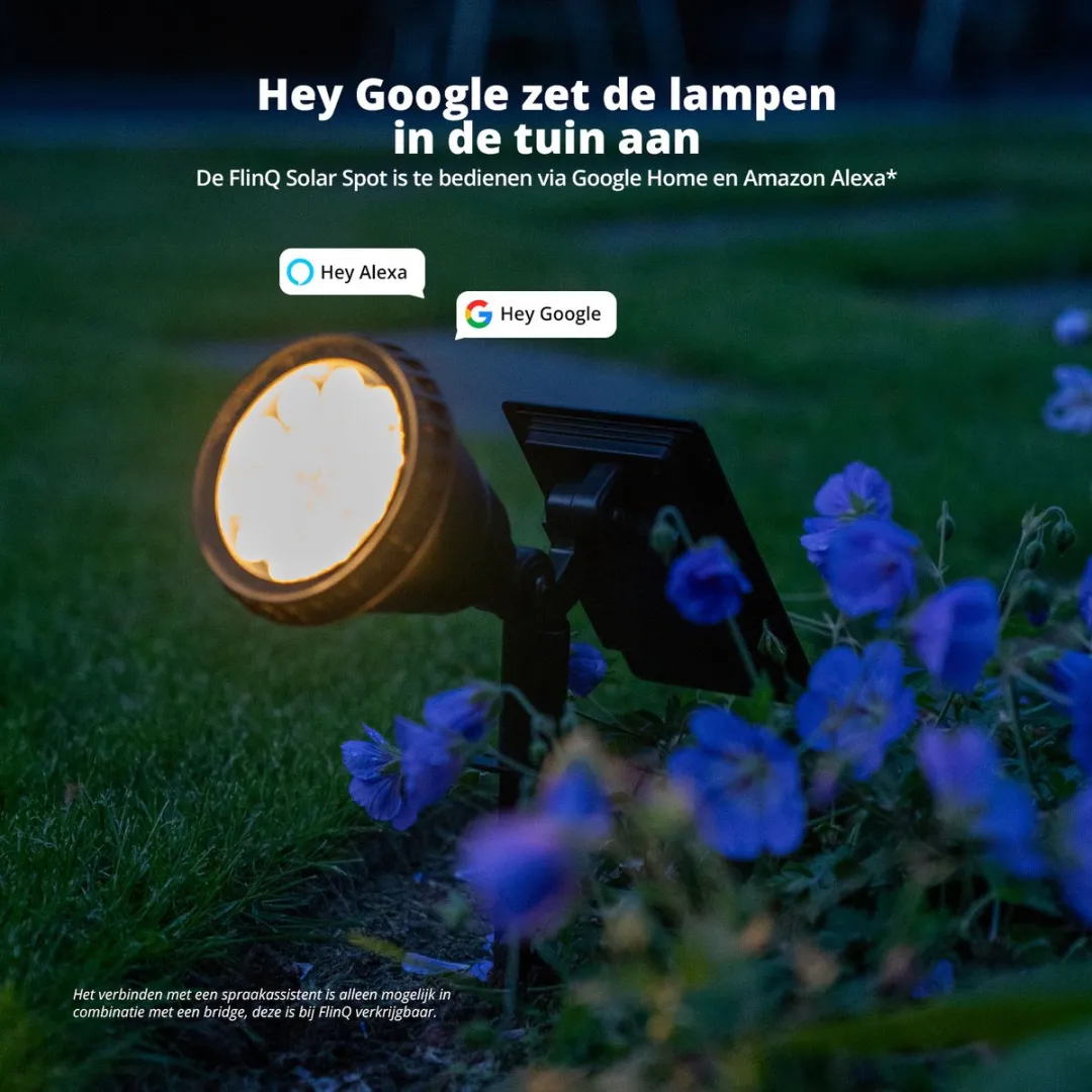 FlinQ Smart Outdoor Solar Grondspot RGB/Wit - 1W - Zwart