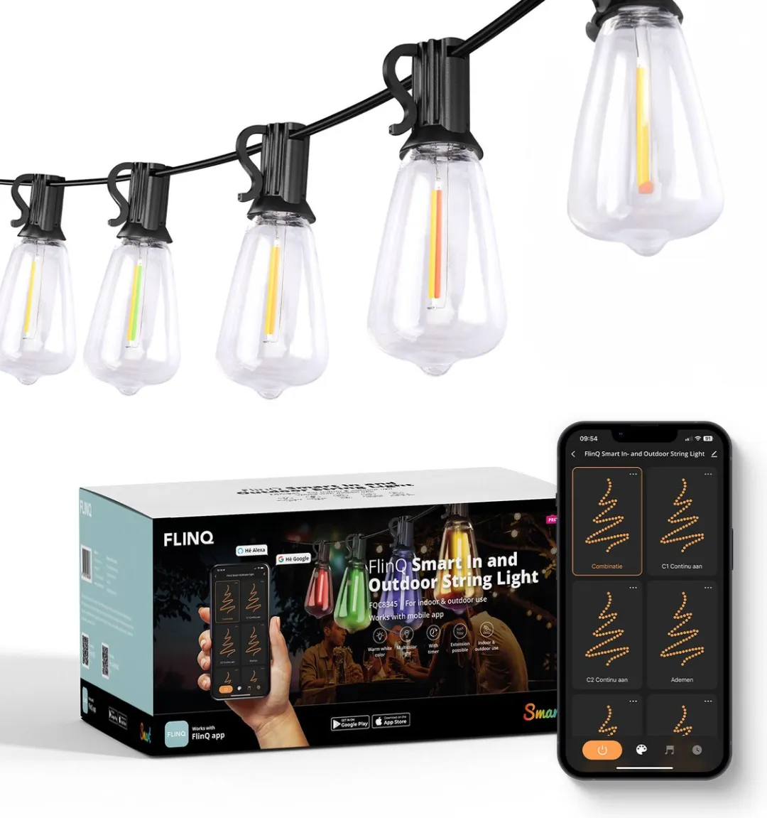 FlinQ Smart Lichtsnoer Premium RGB 15m