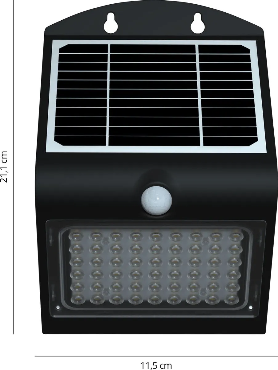 FlinQ Atalanta Zonne Wandlamp - 2700K - Ø11cm - Zwart - afbeelding 6 van 6