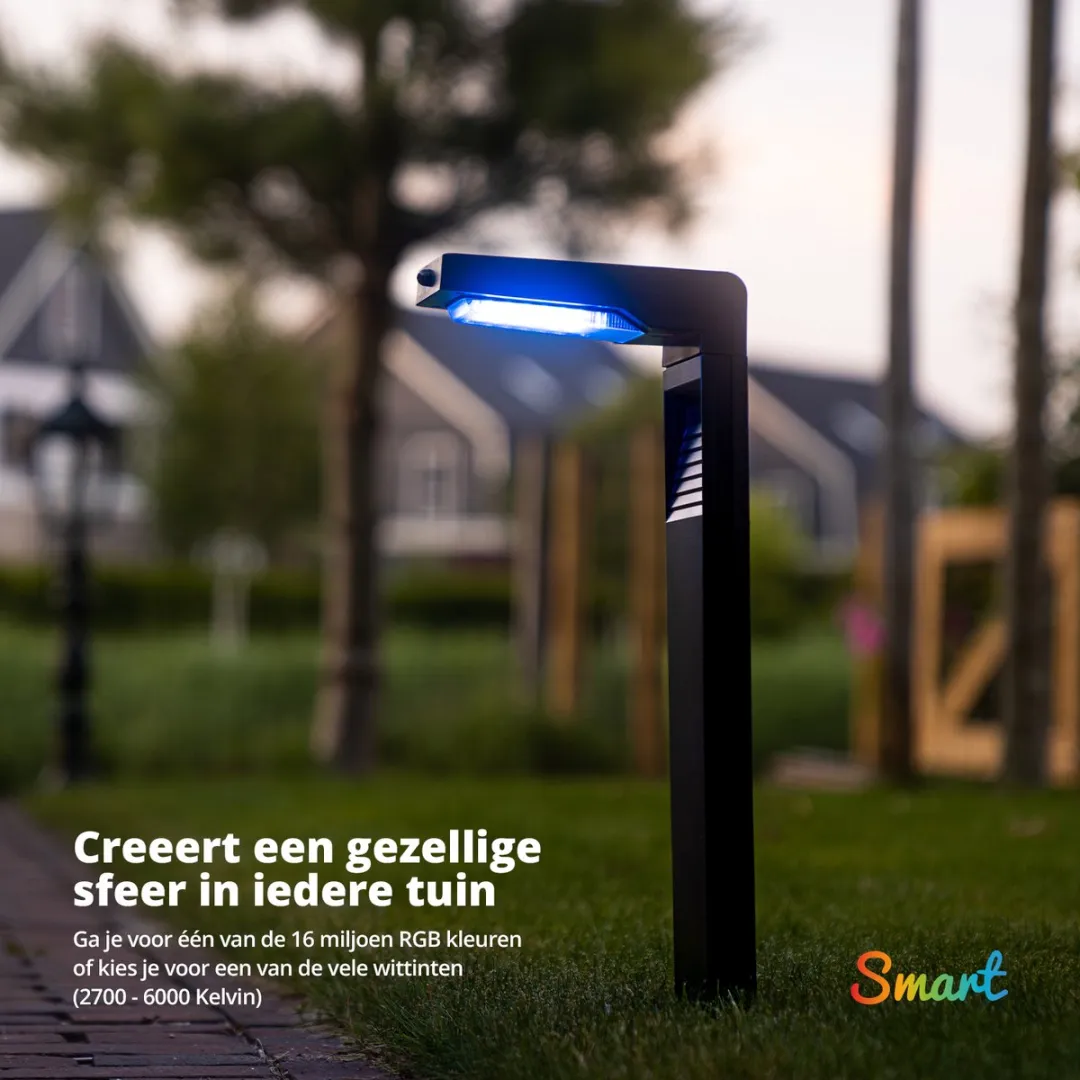 FlinQ Gaia Smart Solar Tuinlamp 2-pack - Zwart
