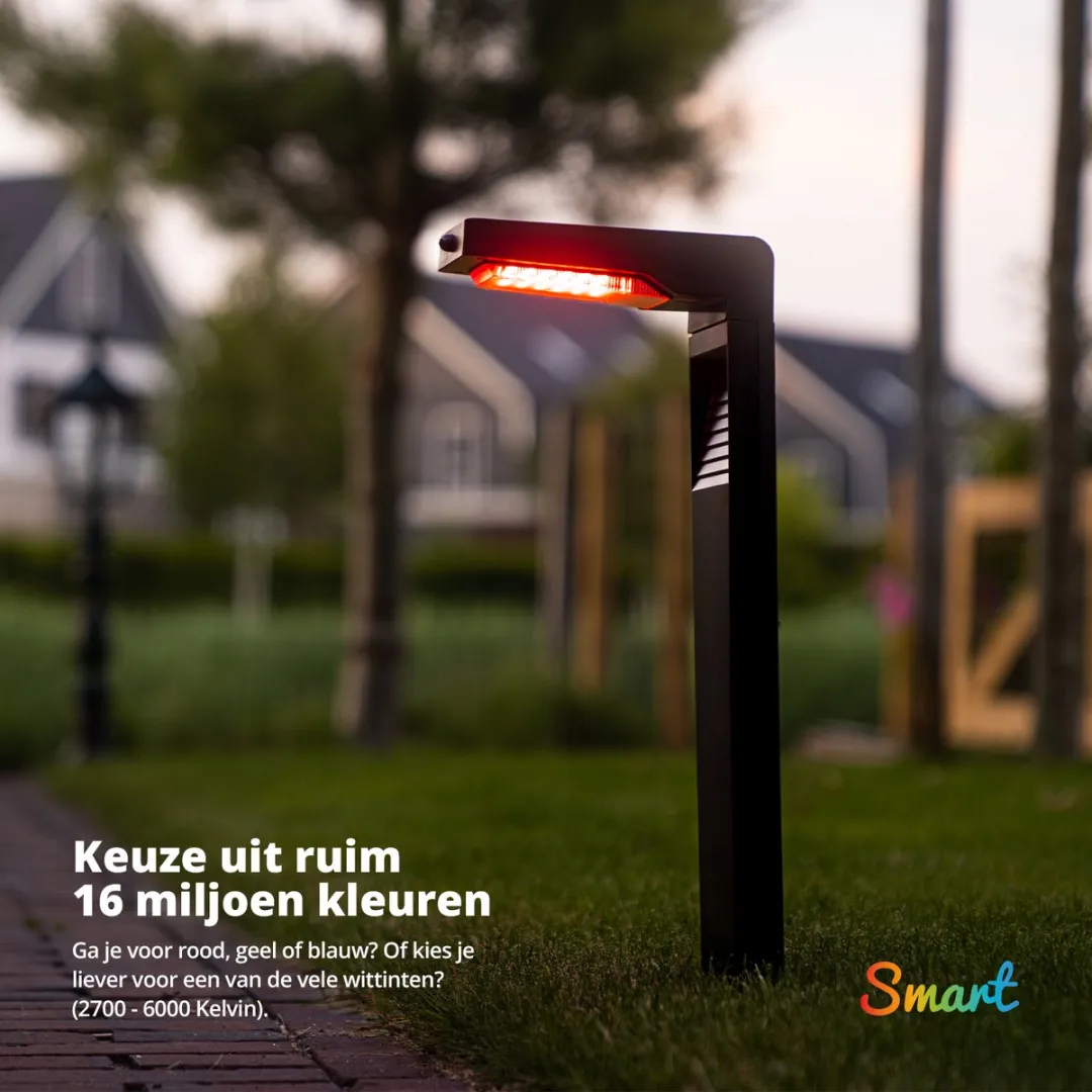 FlinQ Gaia Smart Solar Tuinlamp 2-pack - Zwart