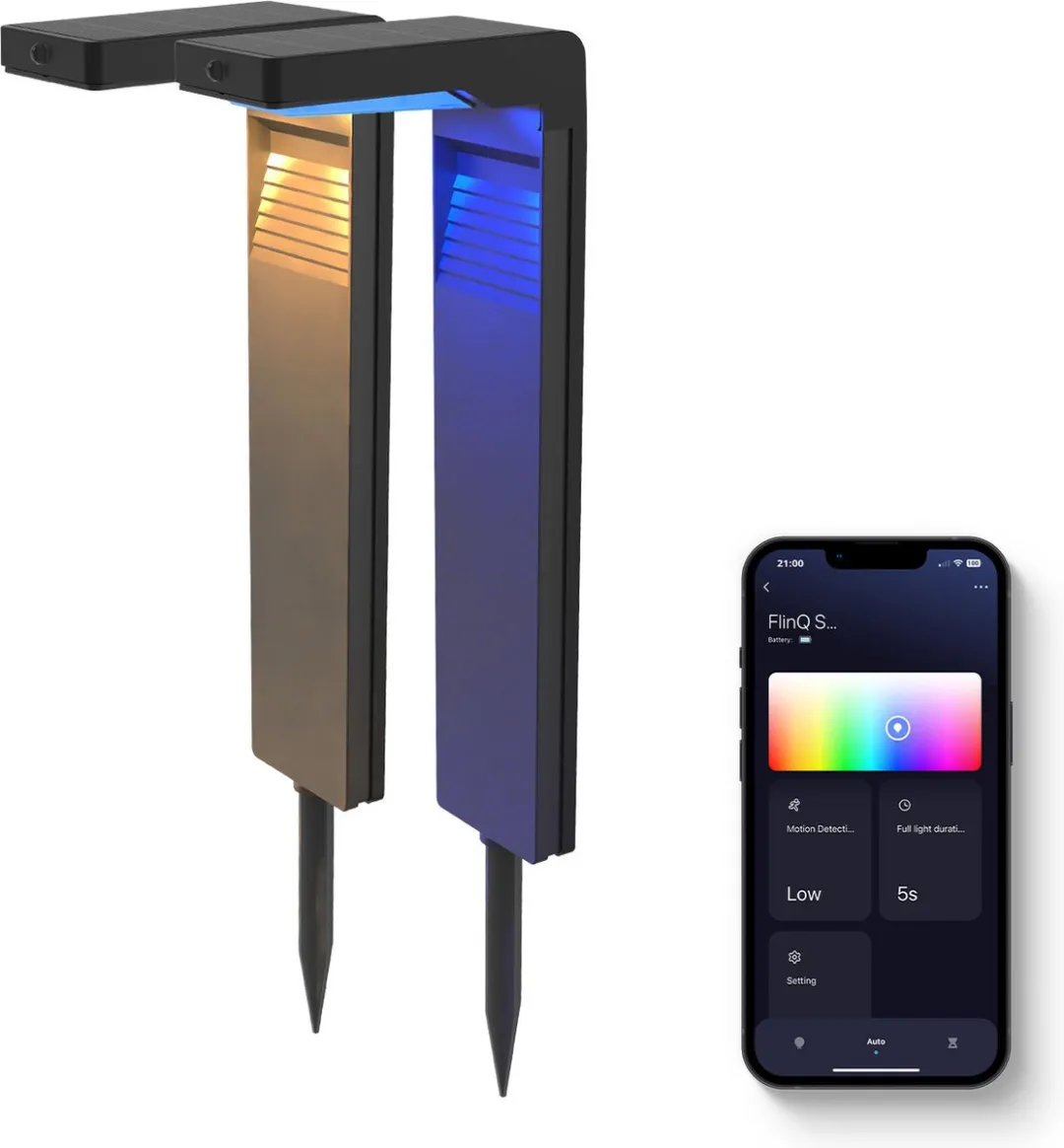 FlinQ Gaia Smart Solar Tuinlamp 2-pack