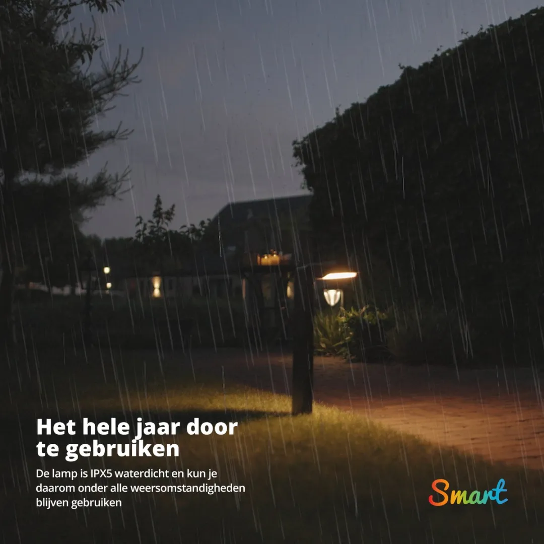 FlinQ Gaia Smart Solar Tuinlamp 2-pack - Zwart