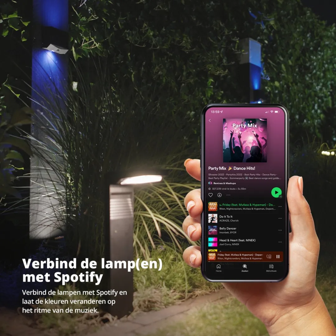 FlinQ Gaia Smart Solar Tuinlamp 2-pack - Zwart