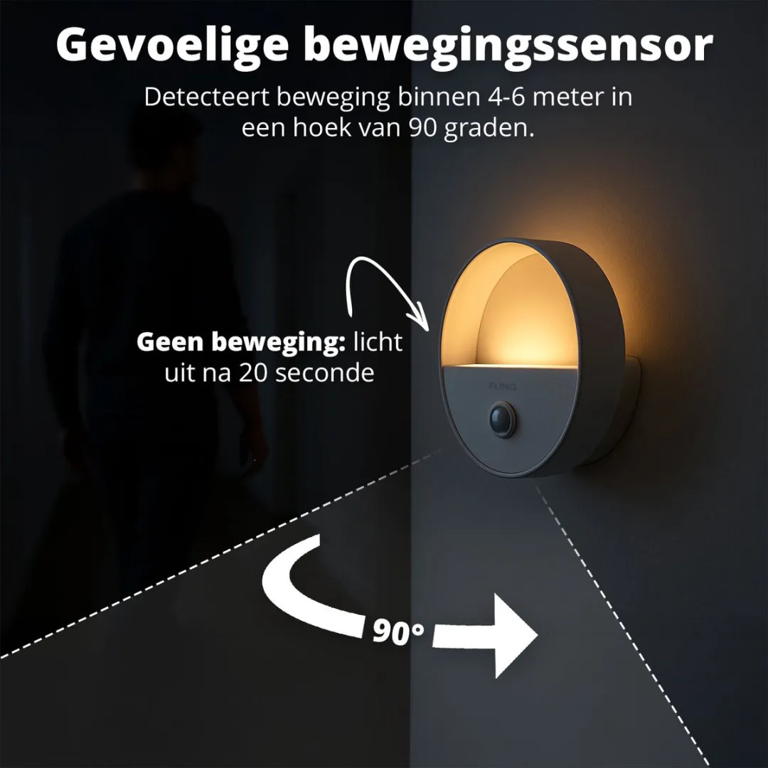 FlinQ Oplaadbare Wandlamp Halo Lights 3-pack - Bewegingsensor - 3000K