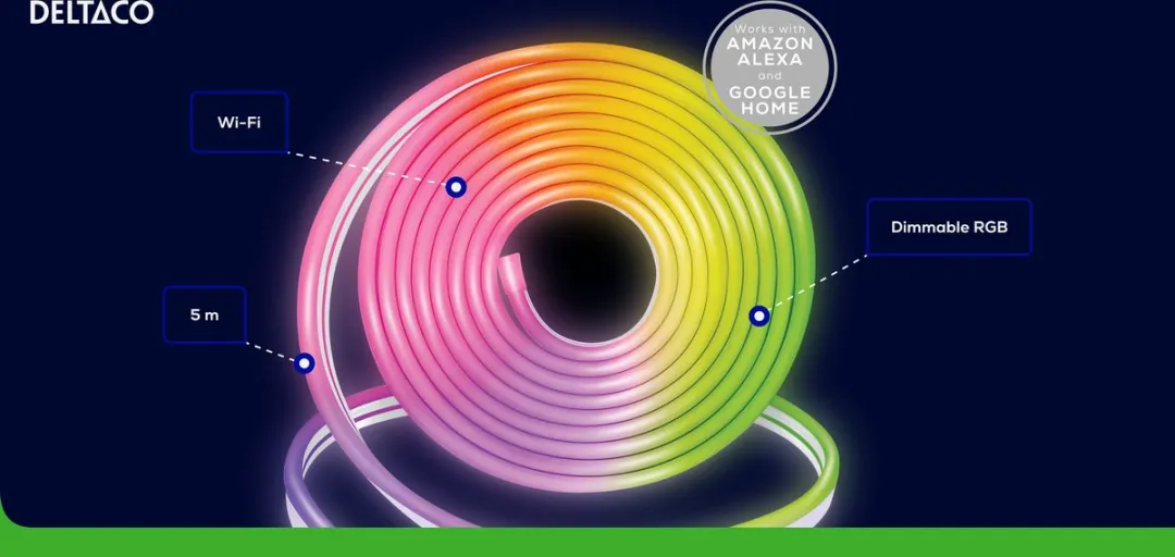 Deltaco SH-LSN5M Slimme LED Lichtstrip RGB - 5m - afbeelding 6 van 6
